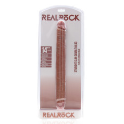 Real Rock Double Gode Straight Slim 35.5 x 3.8cm Marron